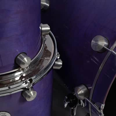 Used Spano Drum Co 3-Piece 12/14/22 Keller Maple Drum Set Transparent Purple with Bags image 3
