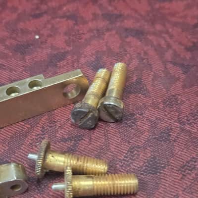 National Ibanez Univox HTF Bridge and Tailpiece Set Gold Made In Japan Tuneomatic Copy 1970s image 9