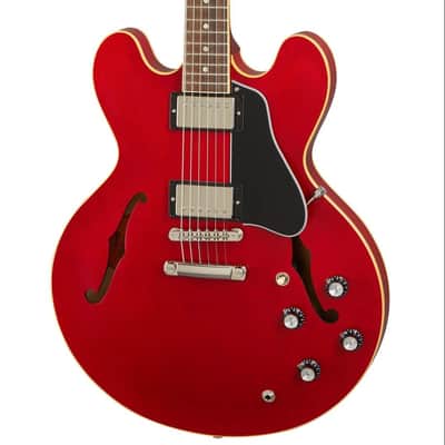 Gibson ES-335 Satin Semi-Hollow Guitar w/ Hardshell Case - Satin Cherry image 1