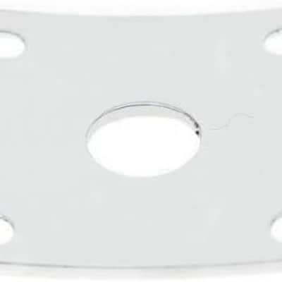 Chrome Metal Curved Bottom Jack Plate Curved Base Square Jackplate for Les Paul LP Guitars image 2