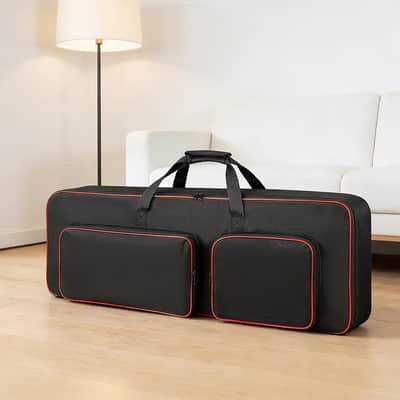 76-Key Keyboard Case, Electric Piano Keyboard Gig Bag Backpack with 10mm Padding, Adjustable Shoulder Straps & 2 Large Accessory Pockets image 3