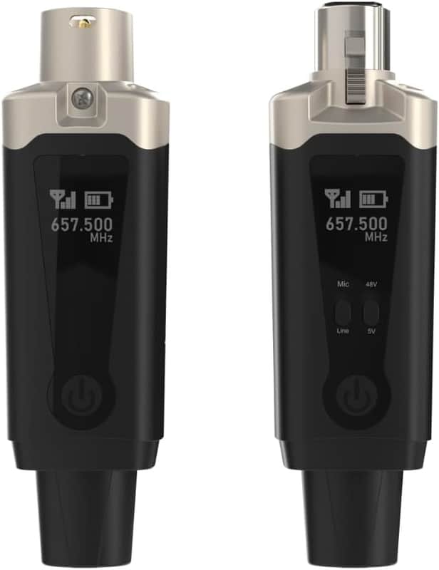 Wireless XLR Transmitter and Receiver, UHF Wireless Microphone System for 150ft Range, Rechargeable Wireless Microphone Adapter for Dynamic & Condenser Microphones, Mixers, PA System, USB-C image 1