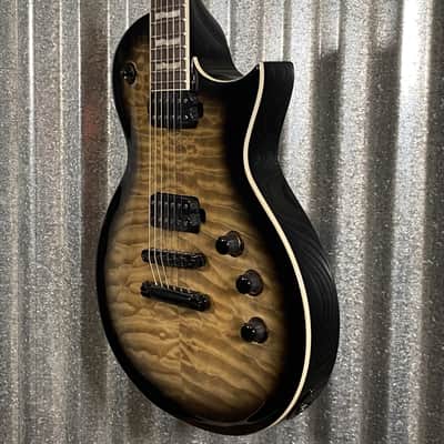 ESP LTD EC-1000T CMT Quilt Top Charcoal Burst Guitar #1789 Used image 5