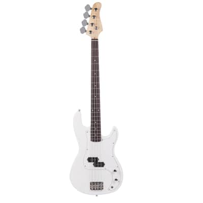 Glarry GP Electric Bass Guitar White Bass + Bag + Strap + Amp Wire + Plectrum + Spanner Tool image 1