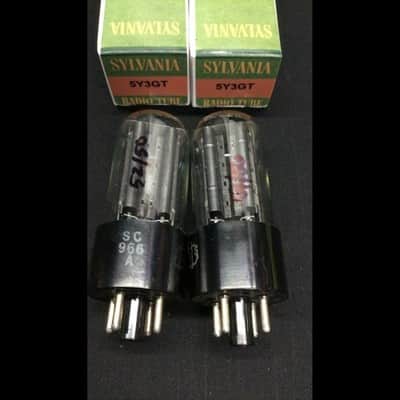 GREAT PAIR SYLVANIA JAN CHS 5Y3GT VT-197 Radio Rectifier VACUUM TUBES O.9761 image 2