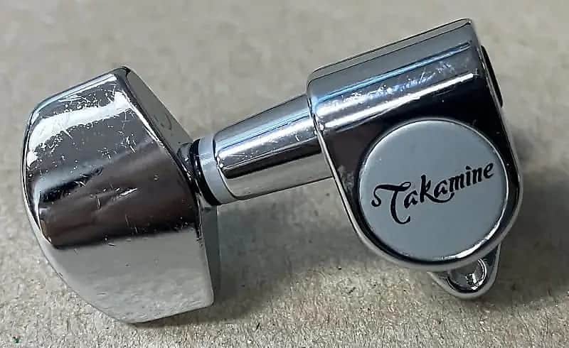 Takamine- tuning head, treble side, chrome image 1