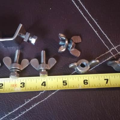VINTAGE Ludwig WFL Leedy Slingerland NICKEL PARTS LOT Mouse Ear Wing Bolts MOUNT 40s 50s image 3