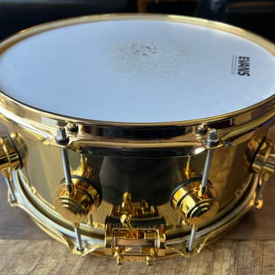 DW Collectors Bell Brass Snare Drum 14x6.5 Gold Hardware image 6