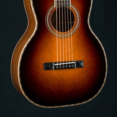 Huss and Dalton 0-SP Parlor 12-Fret Figured Black Walnut and and Bearclaw Sitka Spruce Sunburst Custom NEW image 1