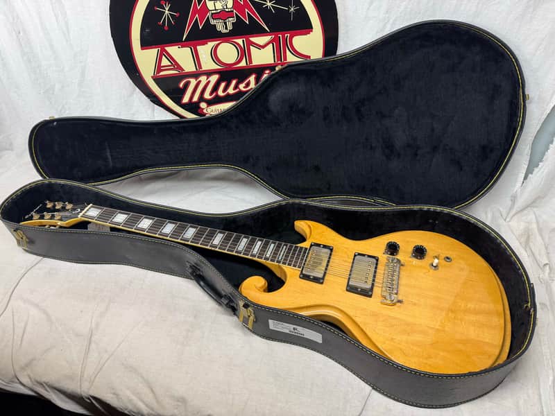 Epiphone SC-550 sc550 Scroll Singlecut Guitar with Chipboard Case Vintage - Natural image 1