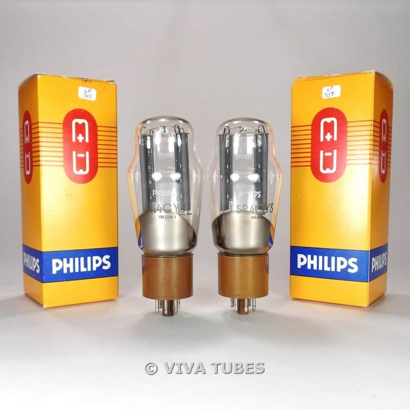 True NOS NIB Date Matched Pair Amperex Philips Holland 5R4GYS [5R4GY] Tubes image 1