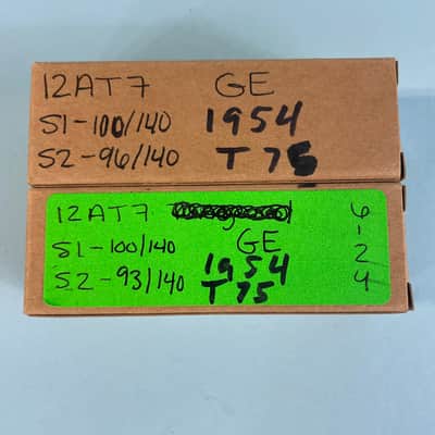 1954 General Electric 12AT7 ECC81 (x2) Vintage Matched Pair GE Preamp Tube! T75 image 10