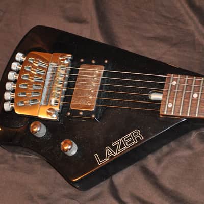 Hondo Lazer Guitar (XK-3B) with Erlewine Wine-O-Matic headless bridge system image 3