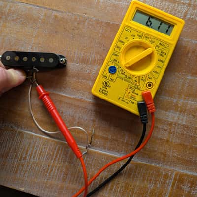 Fender Stratocaster Guitar Pickup With Cover Gray Bottom Flat Pole 1976 Black Cover image 1