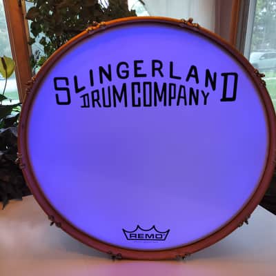 Slingerland No 608 10X28 Parade King 3 Ply Mahogany Scotch Separate Tension Bass Drum 1956 - Mahogany image 5