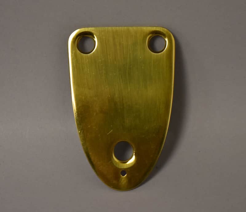 1980s Schecter USA / Neck Plate 3-Bolt Brass NOS image 1