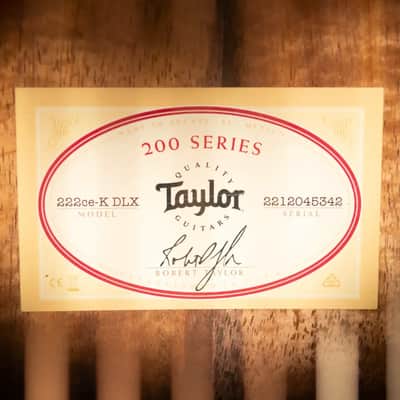 Taylor 222ce-K DLX Grand Concert Acoustic/Electric Guitar with Hardshell Case image 13