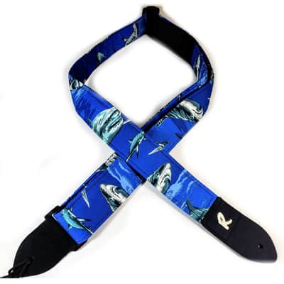 Shark Guitar Strap - Great White Shark Guitar Strap- Acoustic, Electric, or Bass- Handcrafted and D image 2