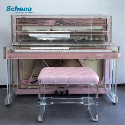 SCHONA UP-125 Custom Modern Luxury 88-Key Acrylic Crystal Upright Mechanical Piano Solid Wood Keyboard Soundboard image 5