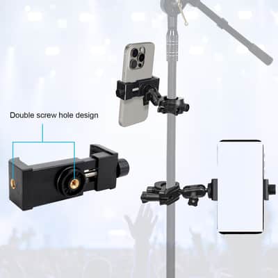 Mic Stand Phone Holder Mount Adjustable Phone Holder for Mic Microphone Music Stand iPhone Mic Stand Holder image 2