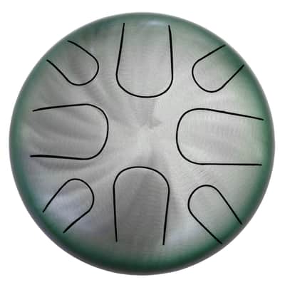 Pearl Awakening 8 Note Green Burst Lacquer 10" Tongue Drum A Minor Scale +Rubber Mallets | Hand Finger | NEW | Authorized Dealer image 3