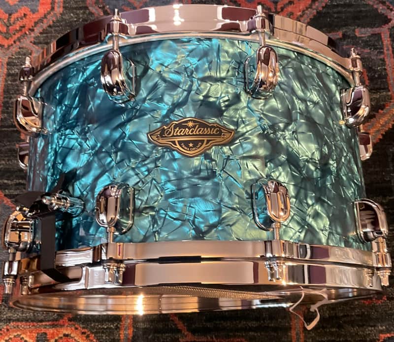 Tama  Starclassic Walnut/Birch Snare Drum 14" x 8"  - Turquoise Pearl WBRS148-TQP image 1