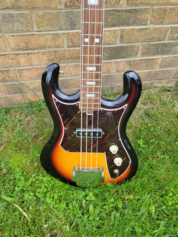 1960's Teisco Made Cameo Electric Bass Guitar Super Clean | Reverb