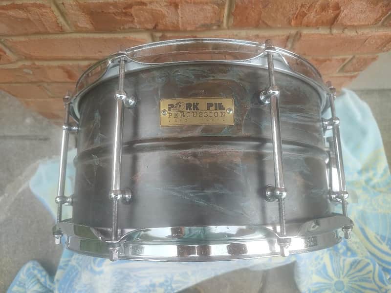 Pork Pie 6.5" x 13" Snare Drum Brass Patina 2008 Model #17814 Signed image 1