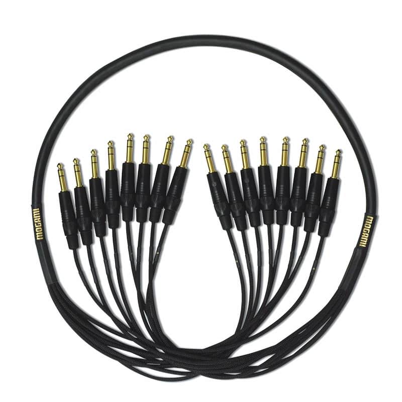 Mogami Gold 8 TRS-TRS-15 Audio Snake Cable, 8 Channel Fan-Out, Balanced 1/4" TRS Male Plugs, Gold Contacts, Straight Connectors, 15 Foot image 1