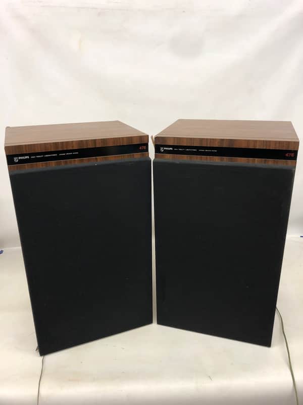 Philips AH-475 High Fidelity Laboratories Speaker Set - 1970's - Tested, Works image 1