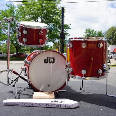 DW USA Collectors Series 3pc Pure Cherry Wood Bop Shell Pack - Candy Apple Red Lacquer Custom | 12", 14", 18" image 4