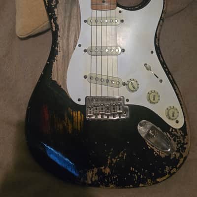 MJT Stratocaster 2020s - Black over Sunburst image 10