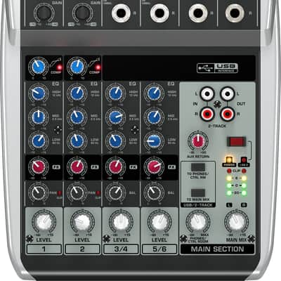 ベリンガー XENYX Q802USB ミキサー USB対応 Behringer Xenyx Q802USB 8-Input Mixer with USB | Reverb