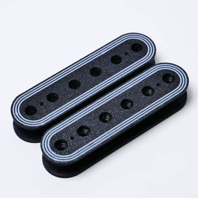 Custom ABS Humbucker Pickup Bobbins, Deco Style, 50mm/52mm Pole Spacing - Slug Side, Screw Side & Sets-Red / Full Set / 52mm image 4