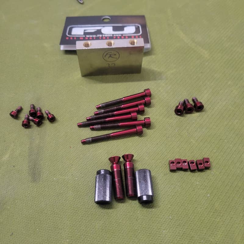 FU-TONE Floyd Rose Red Titanium Upgrade Set - Red image 1