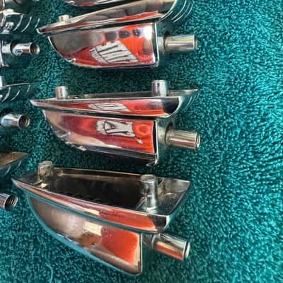 Ludwig Lot of 8 Vintage Large Classic Bass Drum or Tom Lugs - Chrome L#2 70s 80s - Chrome image 8