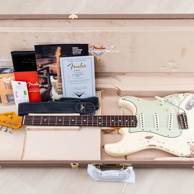 2023 Fender Custom Shop 1961 Stratocaster Heavy Relic Olympic White w/ Case, CoA image 19
