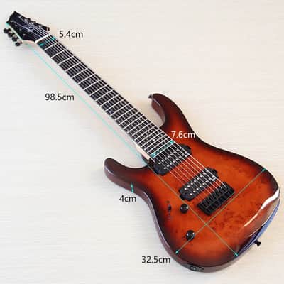 Left Handed 8 String Electric Guitar, Mahogany Body, Maple Neck, 24 Frets Fingerboard image 9