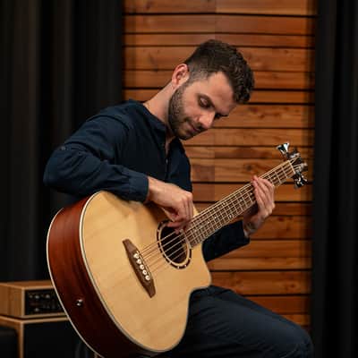 Ortega D7CE-5 Deep Series 7 Spruce Top Mahogany Neck Medium Scale 5-String Acoustic-Electric Bass Guitar image 21