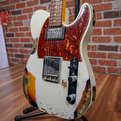 Fender Custom Shop 2020 Winter NAMM Ltd 60 Telecaster Custom Aged Olympic White Over 3-Color Sunburst Heavy Relic 2020 w/OHSC image 14