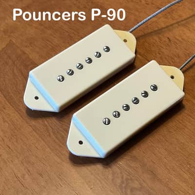 Good Land Pickups: Pouncers P-90 Alnico 2- Dogear Cream Set image 1
