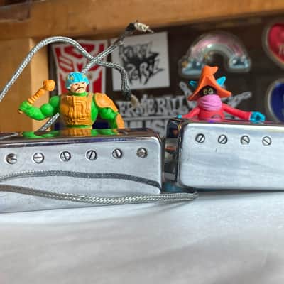Maxon Pat. Pend. Mini Humbucker Set Vintage MIJ 1970s 1980s - Chrome image 1