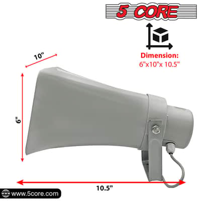 5 CORE 10 x 6 Inch PA Speaker System Outdoor Loudspeaker System 20W Power Horns Waterproof Weatherproof 8 Ohm PA Speaker for Ice Cream Truck Car-1 PC image 3