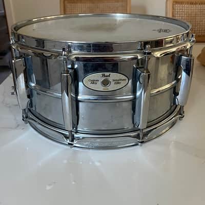 Pearl SensiTone Elite 14x6.5" Steel custom alloy Snare Drum 2010s - Chrome Over Steel image 1