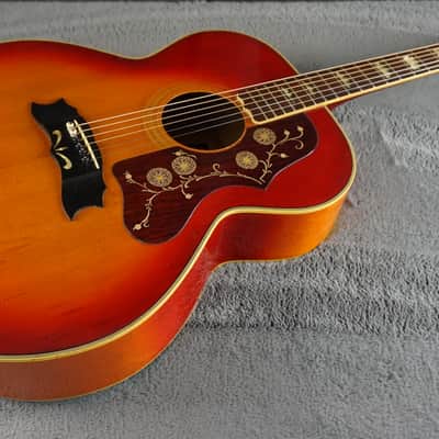 Morales M350 Jumbo Acoustic Japan Sunburst w/ Hard Case image 4