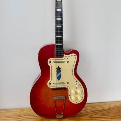 Silvertone 1382L Thin Twin Jimmy Reed 1950's - Cherry Sunburst image 3