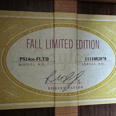 Taylor PS14CE Fall Limited Presentation Series Sinker Redwood/Macassar Ebony image 11