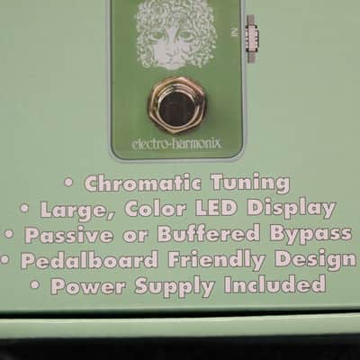 Electro-Harmonix EHX-2020-2.0 Guitar Bass Pedal Tuner Green w/Power Supply image 2