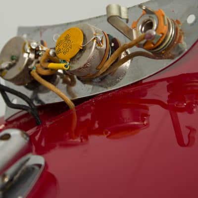 Fender  Mustang Solid Body Electric Guitar (1965), ser. #L41193, original grey hard shell case. image 24