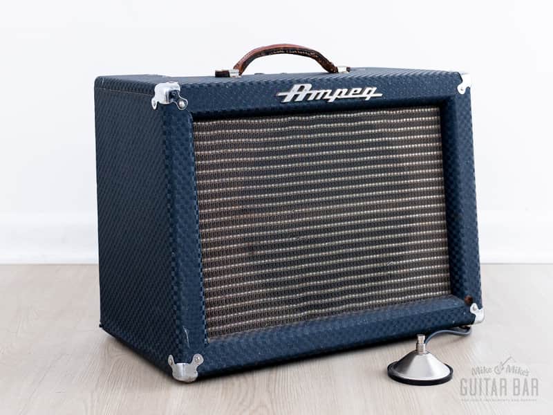 1963 Ampeg Jet J-12-A Vintage 1x12 Tube Amp Blue Checker, Fully Serviced image 1